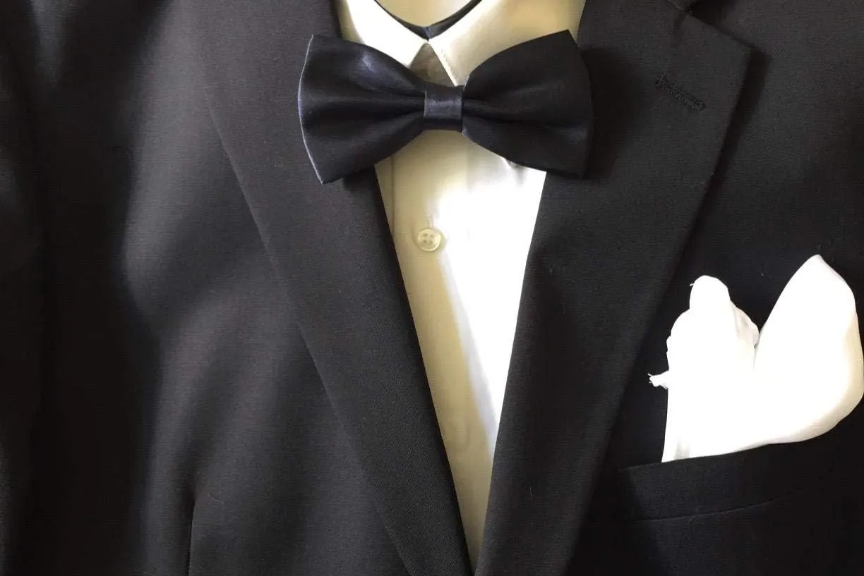 AWAYTR Men's Pre Tied Bow Ties for Wedding Party Fancy Plain Adjustable Bowties Necktie