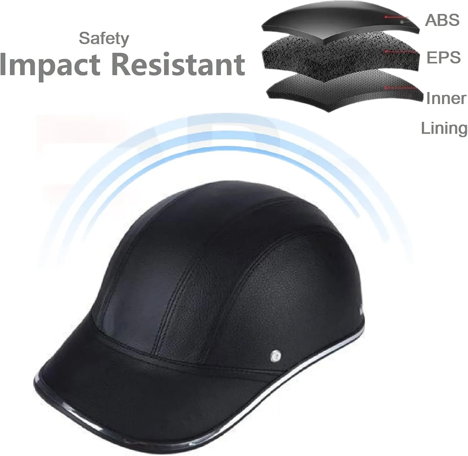 Bicycle Helmet PU for Adults Small/Large Baseball Cap Bike Helmet for Women and Men Adjustable Safe Sunshade 21.7-24.4 INCH Bike Cycling Helmets