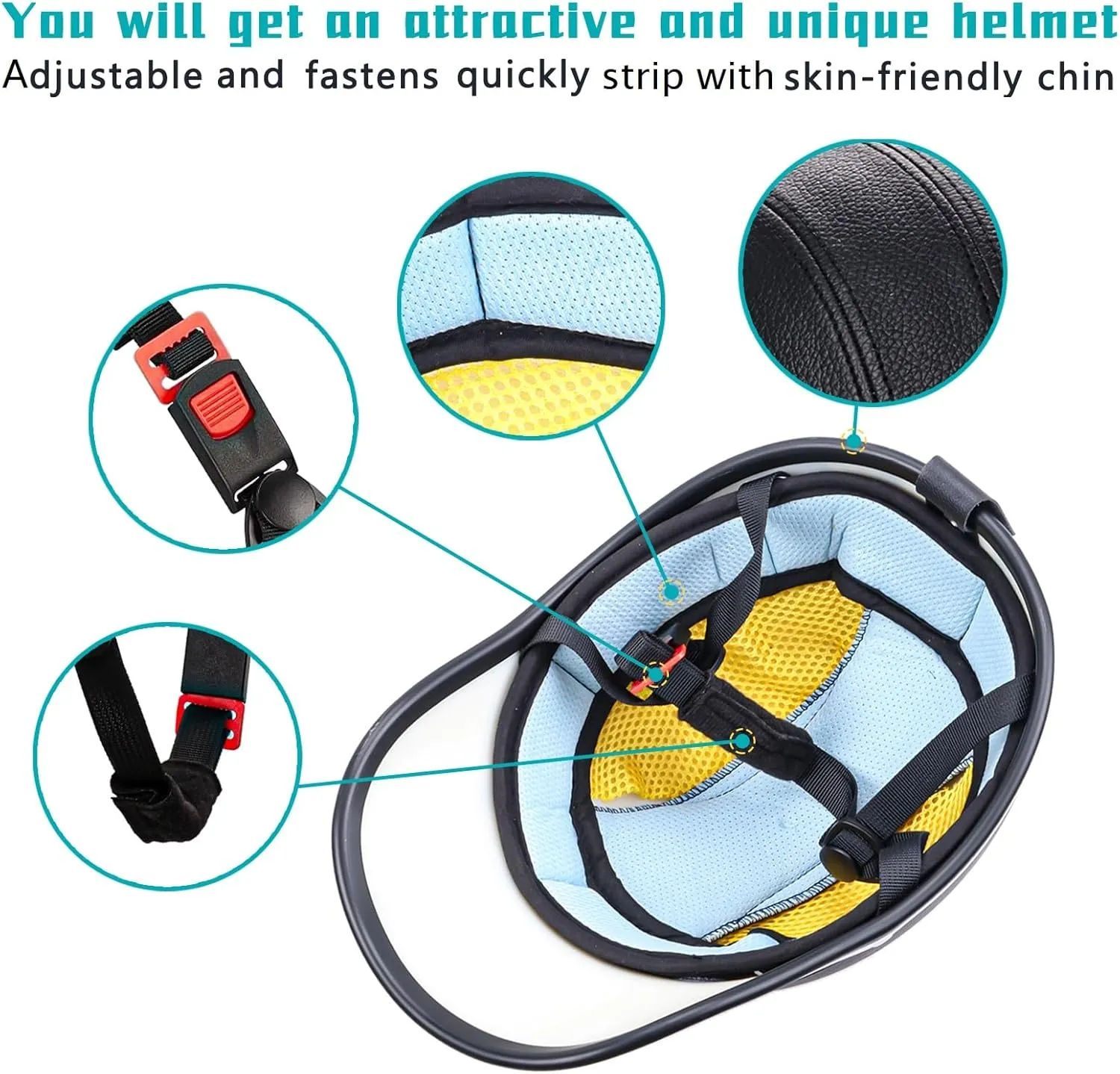 Bicycle Helmet PU for Adults Small/Large Baseball Cap Bike Helmet for Women and Men Adjustable Safe Sunshade 21.7-24.4 INCH Bike Cycling Helmets