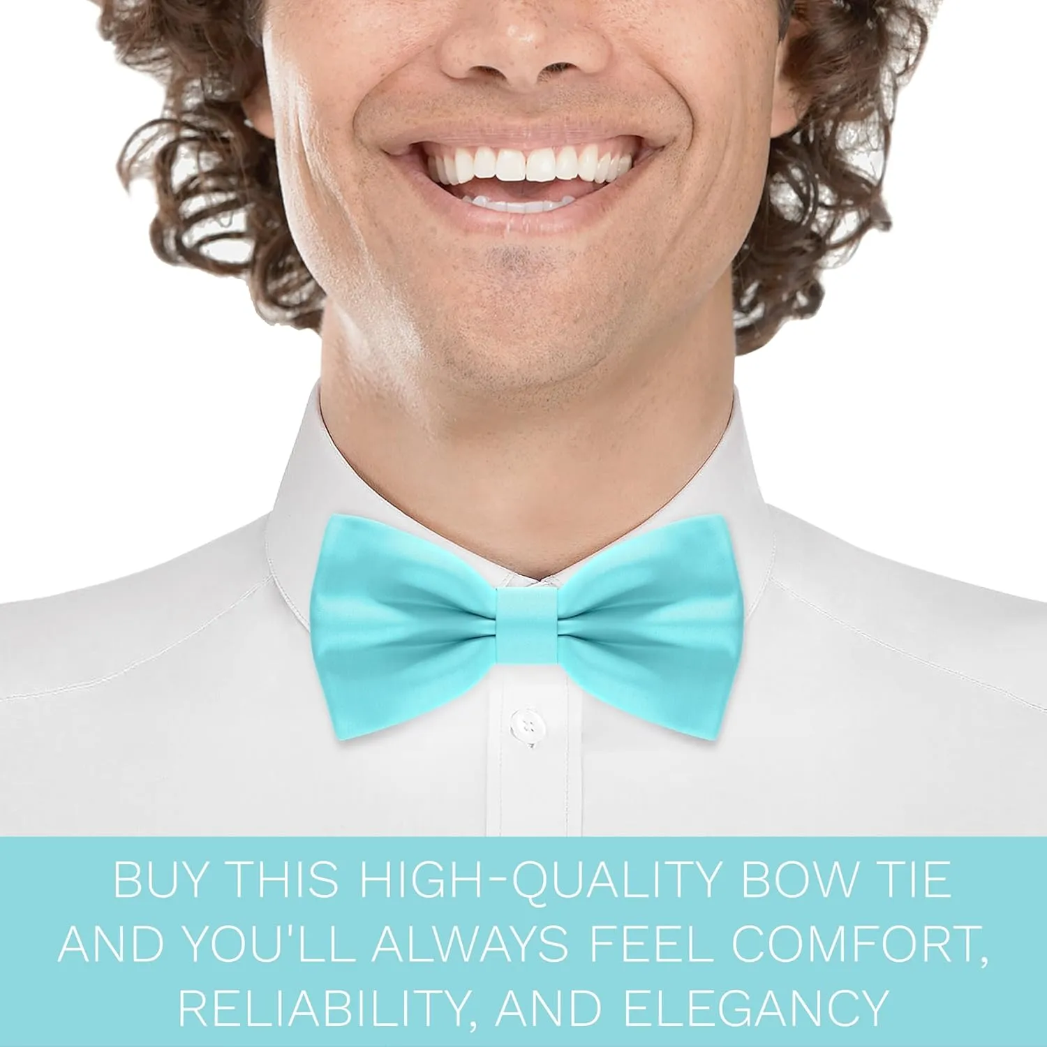 Bow Tie House Satin Classic Pre-Tied Bow Tie Formal Solid Tuxedo for Adults & Children