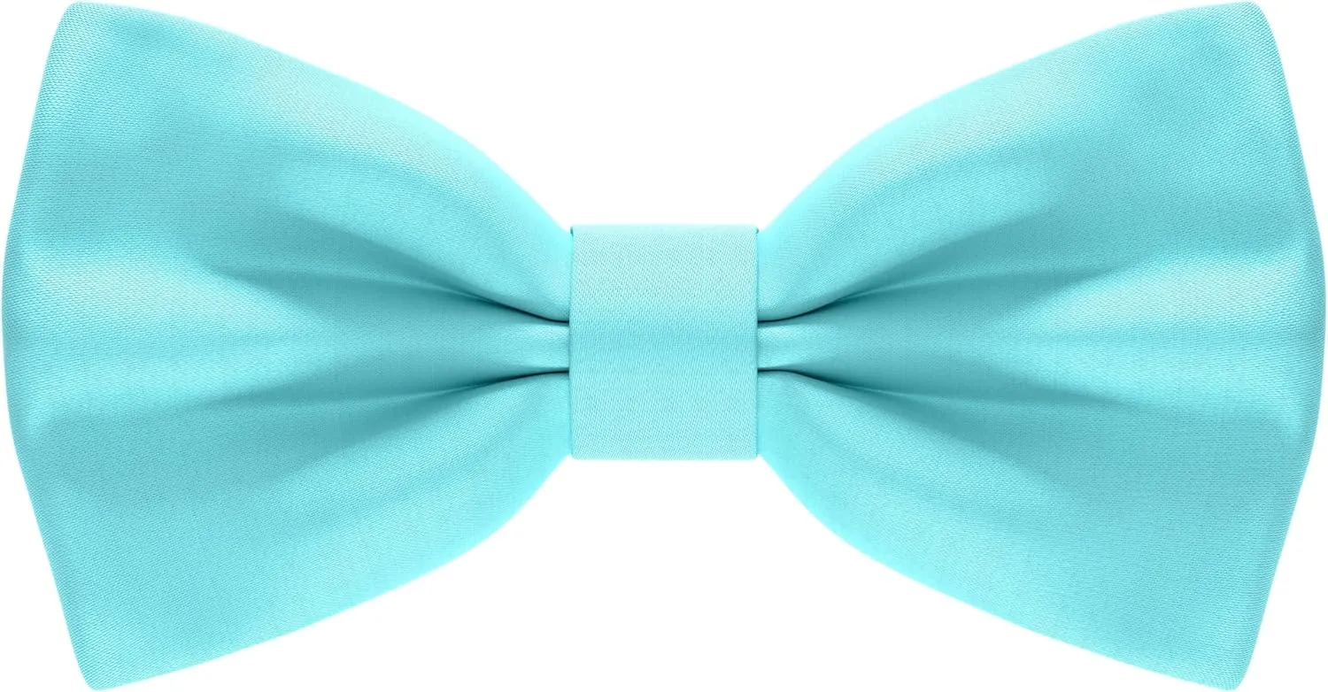 Bow Tie House Satin Classic Pre-Tied Bow Tie Formal Solid Tuxedo for Adults & Children