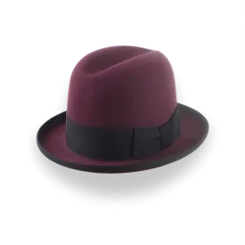 Burgundy Beaver Fur Felt Homburg Hat | The Ambassador