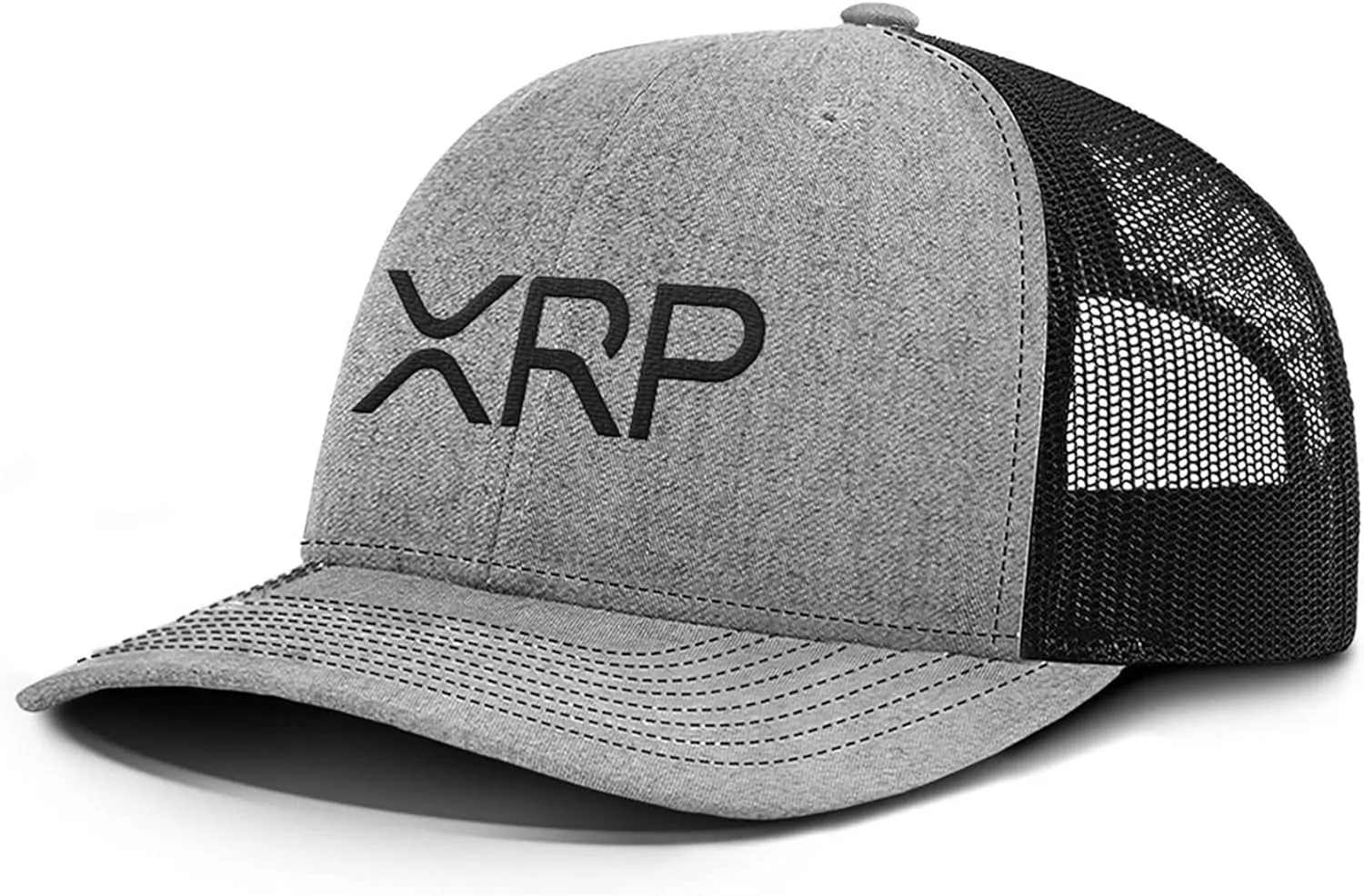 BustedTees XRP Back Mesh Hat Casual Wear Crypto Baseball Cap for Mens & Womens Breathable Mesh Adjustable Snapback Strap