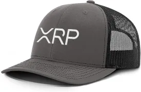 BustedTees XRP Back Mesh Hat Casual Wear Crypto Baseball Cap for Mens & Womens Breathable Mesh Adjustable Snapback Strap