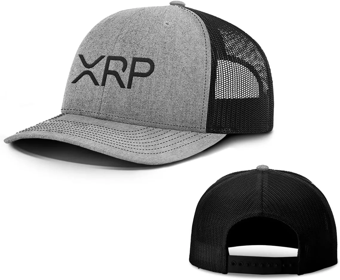 BustedTees XRP Back Mesh Hat Casual Wear Crypto Baseball Cap for Mens & Womens Breathable Mesh Adjustable Snapback Strap