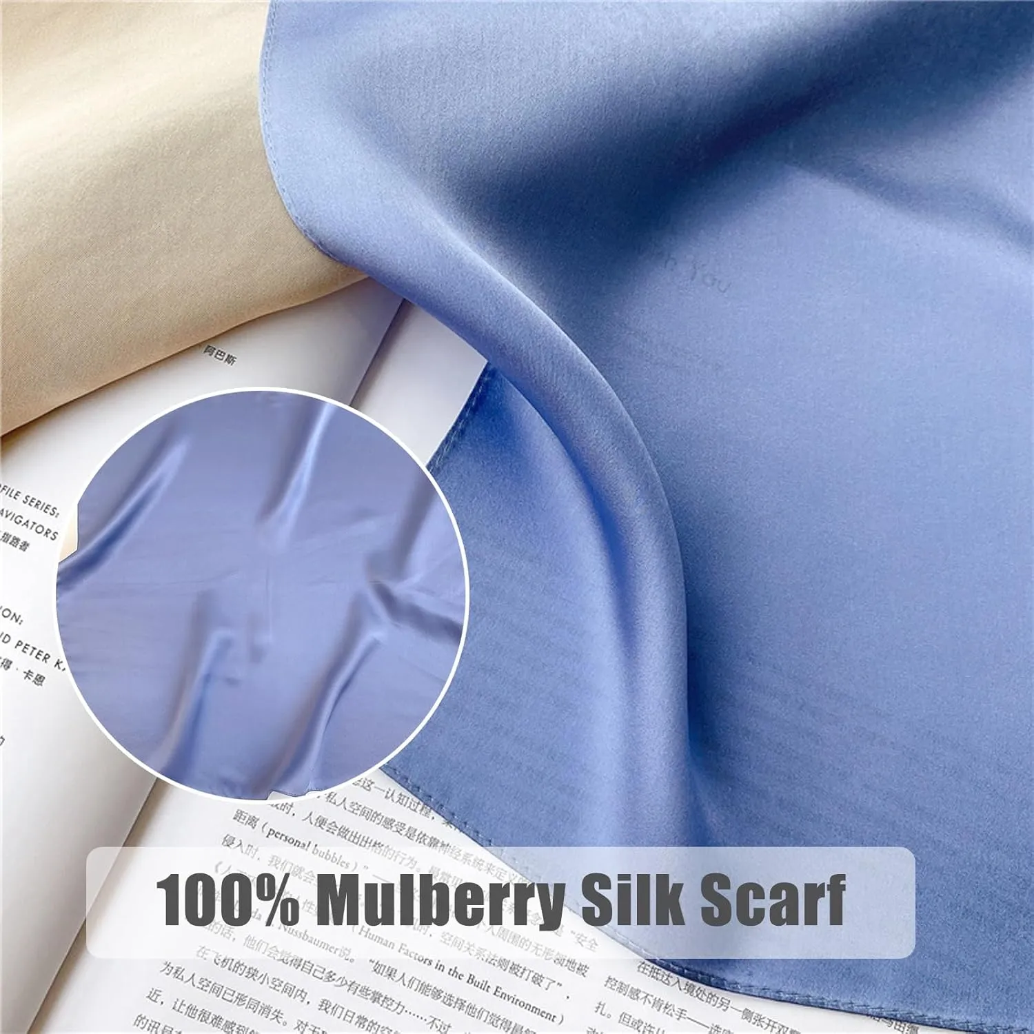 Ciormis 100% Mulberry Silk Scarf - Women's 21''/27'' Square Real Silk Hair Head Scarf Neckerchief with Gift Packaged