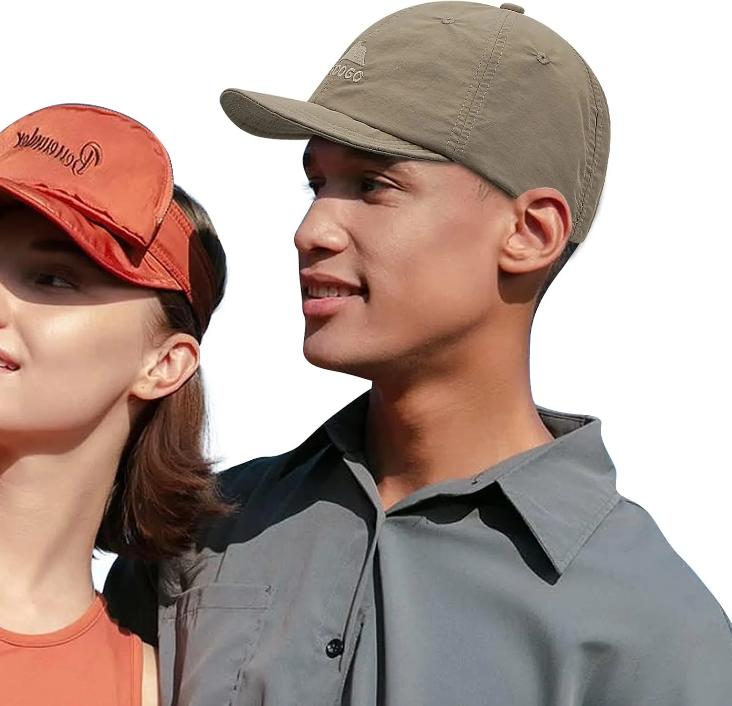 Croogo Quick Dry Short Brim Baseball Cap Soft Flat Bill Sun Hats Lightweight Trucker Caps Waterproof Umpire Short Bill Cap