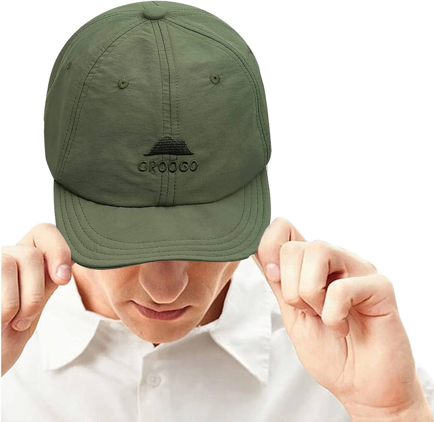 Croogo Quick Dry Short Brim Baseball Cap Soft Flat Bill Sun Hats Lightweight Trucker Caps Waterproof Umpire Short Bill Cap