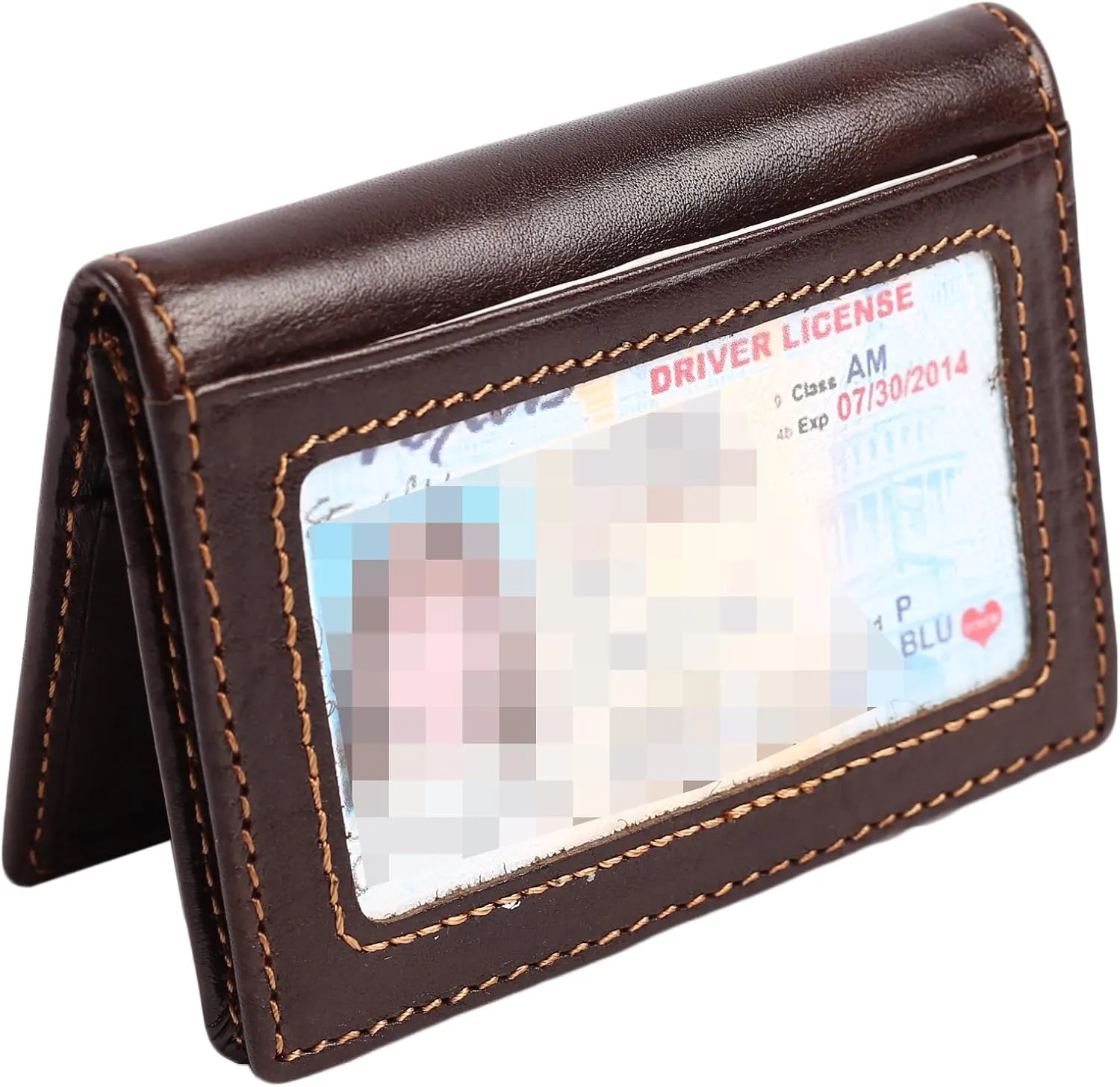 Easyoulife RFID Mens Slim Front Pocket Wallet Genuine Leather Bifold ID/Credit Card Holder