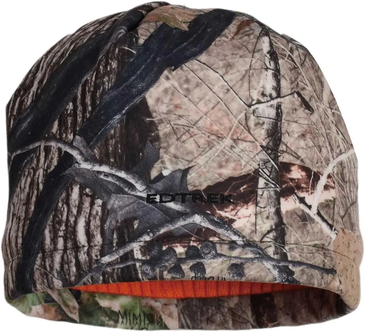 EDTREK Waterproof and Windproof Camo Beanie - Timber and Blaze Orange Camo Performance Hunting Hat