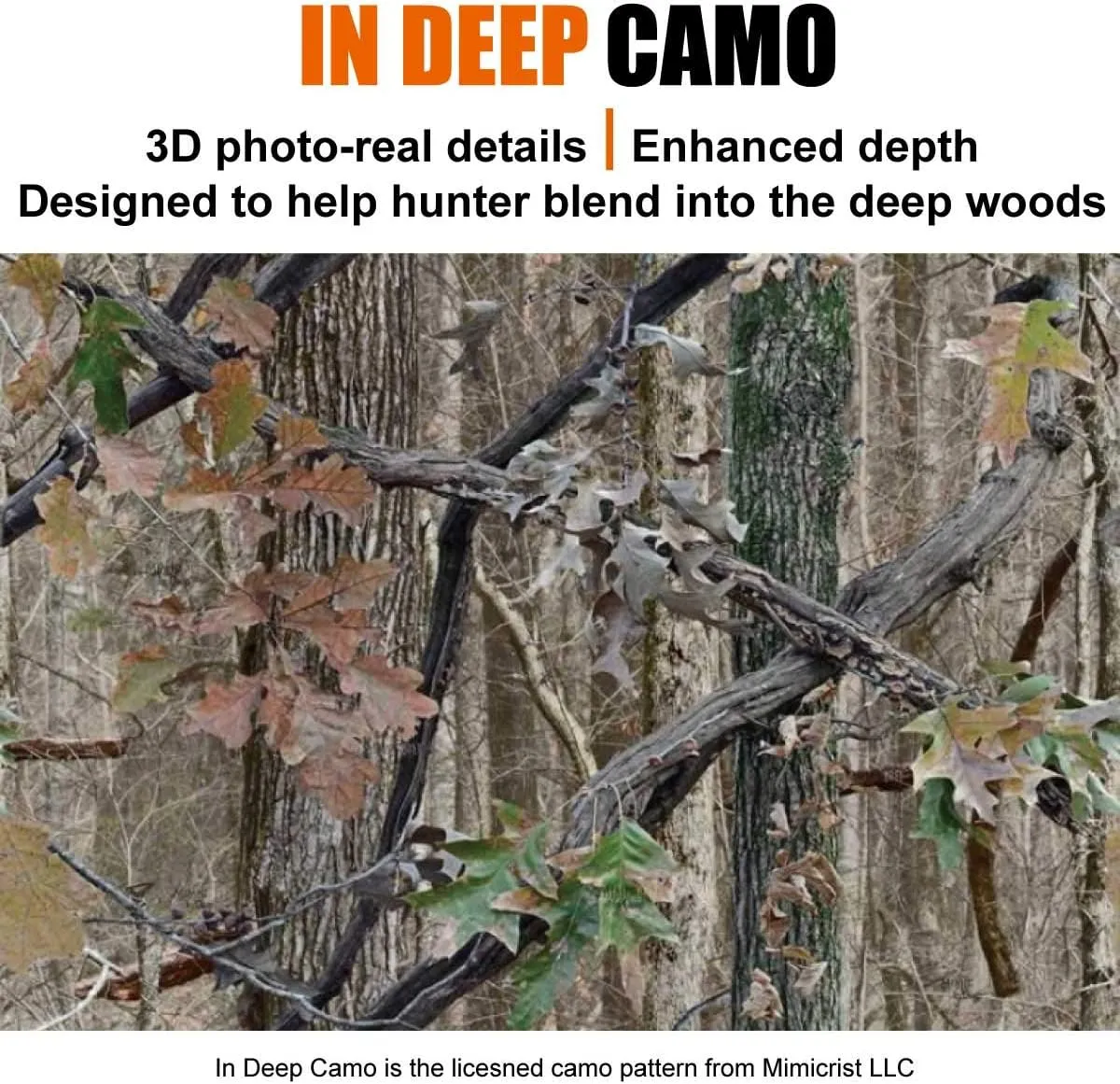 EDTREK Waterproof and Windproof Camo Beanie - Timber and Blaze Orange Camo Performance Hunting Hat