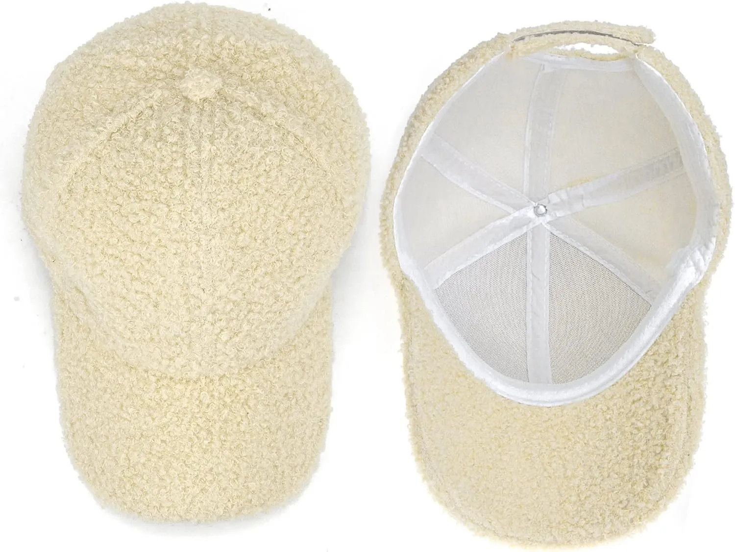 Faux-Sherpa-Baseball-Hat for Women & Men Winter Warm Faux Shearling Baseball Cap Teddy-Fleece Hip-Hop Cap