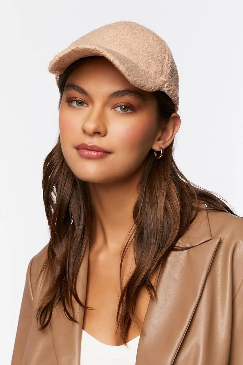 Faux-Sherpa-Baseball-Hat for Women & Men Winter Warm Faux Shearling Baseball Cap Teddy-Fleece Hip-Hop Cap