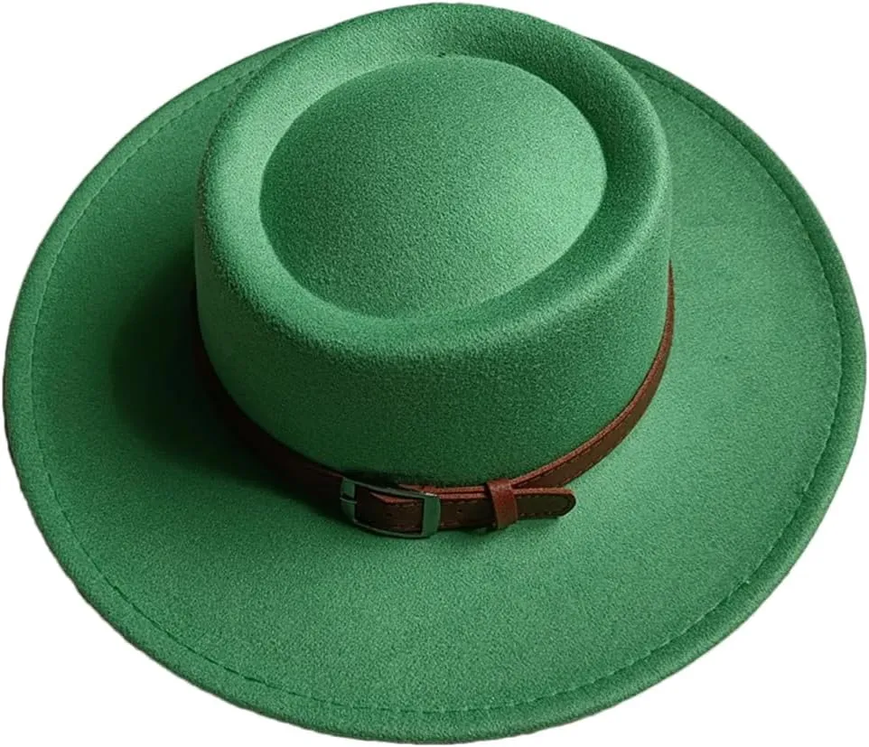Fedora Bump Flat Top Fedora Men Women Panama Top Hat Fedora Belt Big Hat Church Hat Party Hat