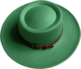 Fedora Bump Flat Top Fedora Men Women Panama Top Hat Fedora Belt Big Hat Church Hat Party Hat