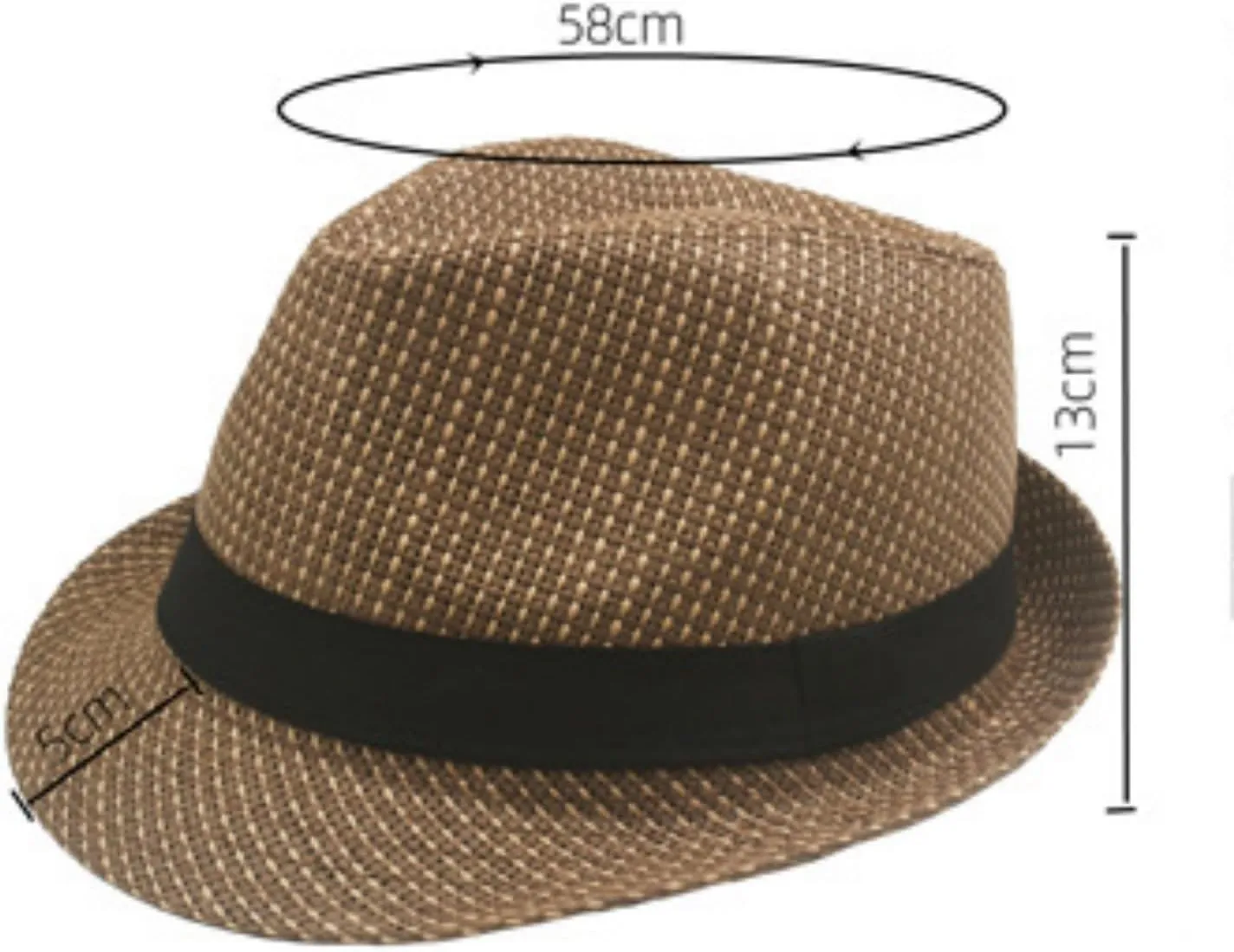 Fedoras Hats Jazz Hat Outdoor Sunscreen Hat Curled Top Hat Panama for Wedding, Party