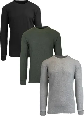 Galaxy by Harvic Men's Long Sleeve Waffle Thermal Shirt 3-Pack