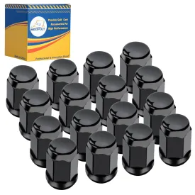 Golf Cart Wheel Lug Nut Kit 1/2-20 for EZGO TXT RXV and Club Car DS Precedent, Black Lug Nuts Replace OEM 14723-G1, 1010984, 16 Pack