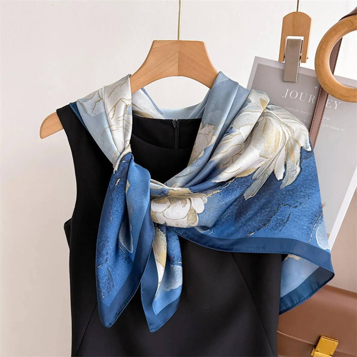 Headscarf Large Square Scarf 35" Fashion Scarves Silk Feeling Hair Wrapping Scarfs Hairscarf BA16