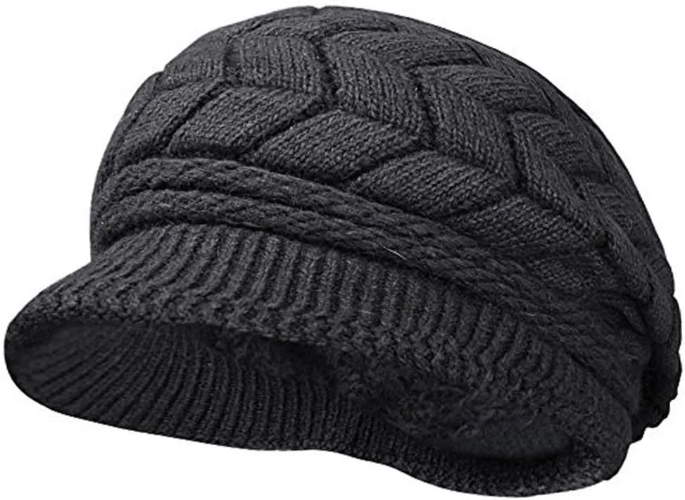 HINDAWI Women Winter Warm Knit Hat Wool Snow Ski Caps with Visor