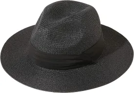 Lanzom Women Wide Brim Straw Panama Roll up Hat Fedora Beach Sun Hat UPF50 