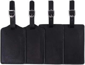 Leather Luggage Tags 4 Pack Bag Suitcase Labels