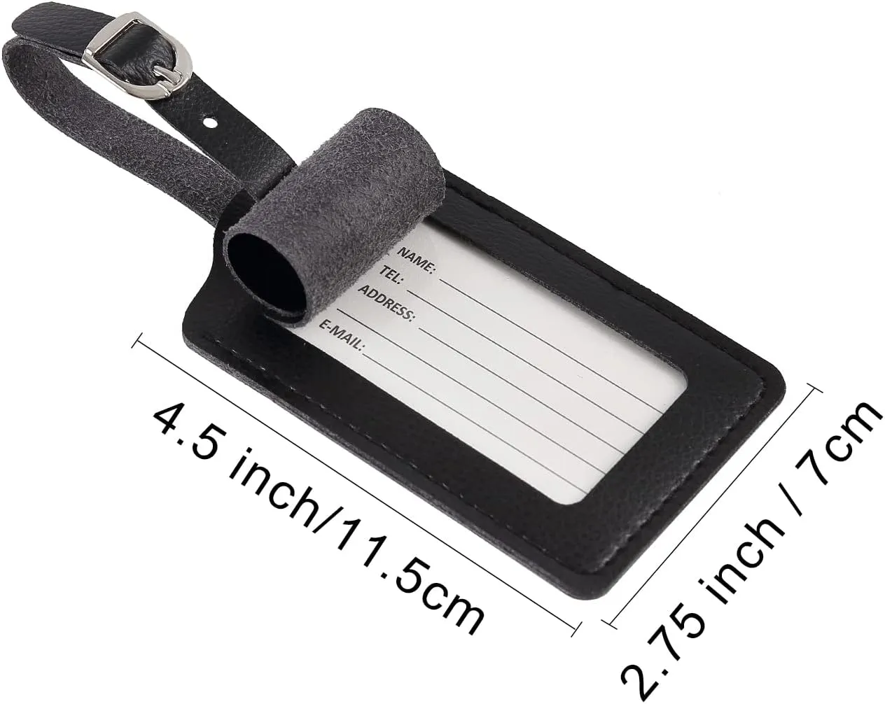 Leather Luggage Tags 4 Pack Bag Suitcase Labels