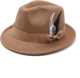 LIDHAY Classic Fedora Hats for Men & Women Vintage Style Short Brim Felt Hat Panama Fedora Hats with Bands