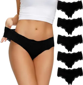 LYYTHAVON Womens Underwear Soft Breathable Cotton Brief Ladies Panties 5-Pack