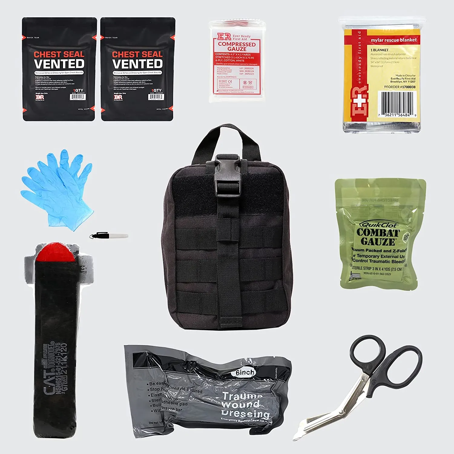 MediTac On Code Trauma IFAK Kit - Feat. CAT Tourniquet & Chest Seals