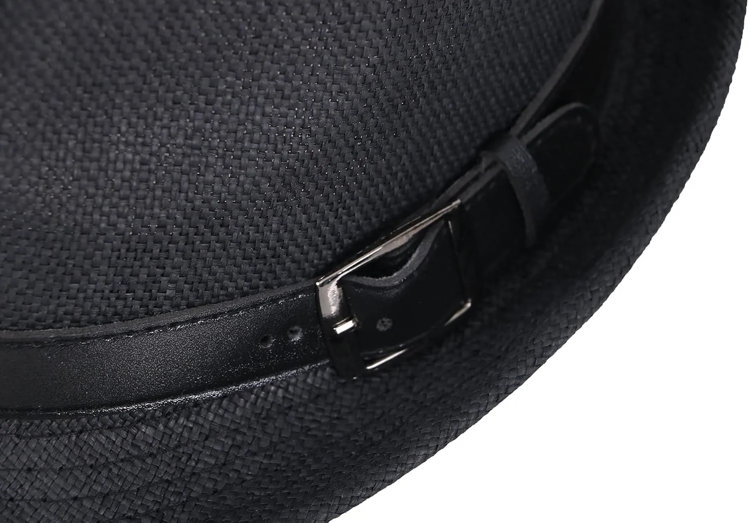 Men & Women's Miami Structured Straw Fedora Hat w/PU Leather Band