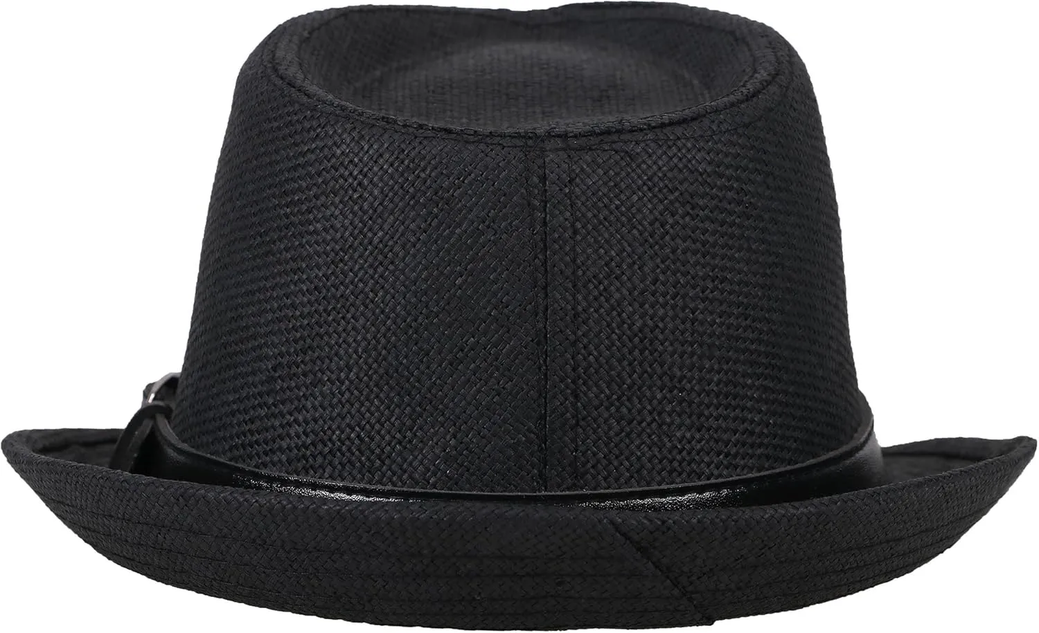 Men & Women's Miami Structured Straw Fedora Hat w/PU Leather Band