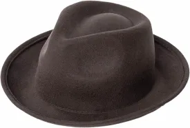 Men Women Fedora Hat Vintage Rolled Short Brim Wool Panama Hat Trilby Cap