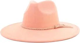 Men Women Wide Brim Fedora Hat Classic Church Jazz Hats