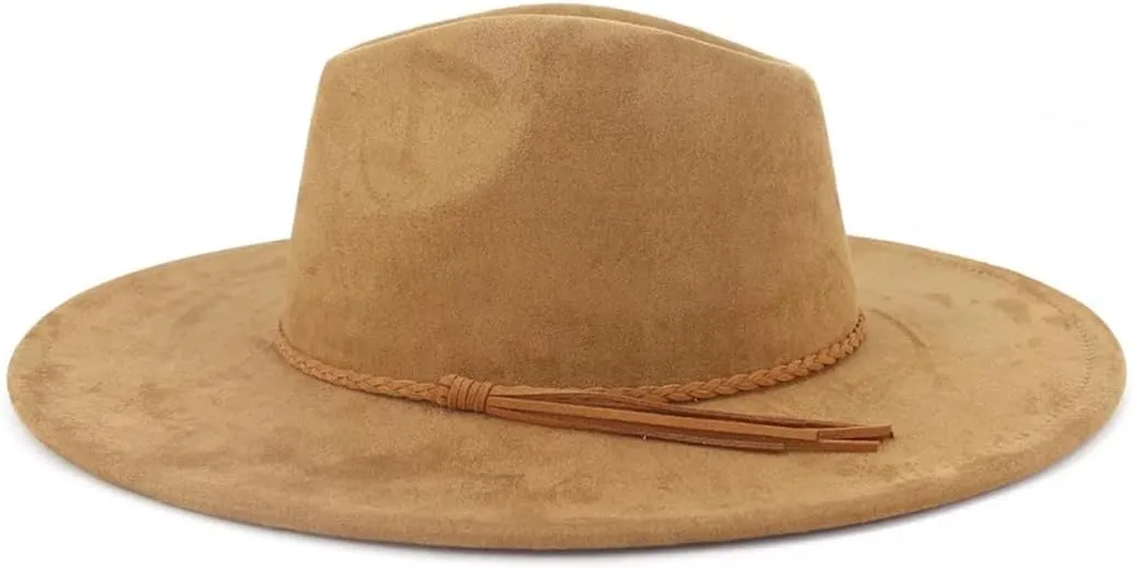 Men Women Wide Brim Fedora Hat Classic Church Jazz Hats