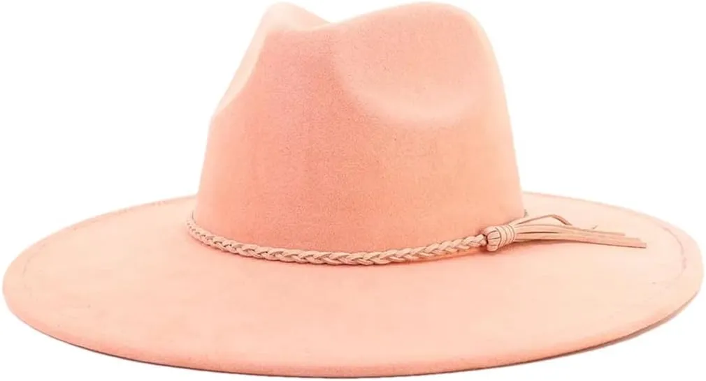 Men Women Wide Brim Fedora Hat Classic Church Jazz Hats