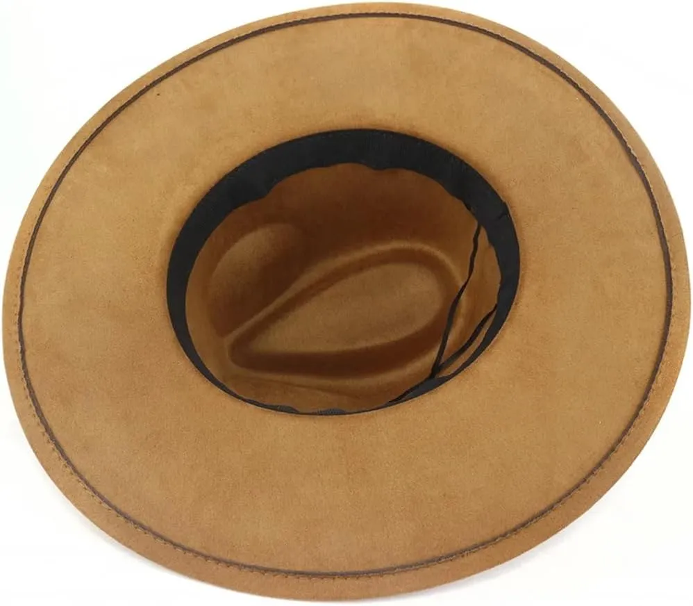 Men Women Wide Brim Fedora Hat Classic Church Jazz Hats