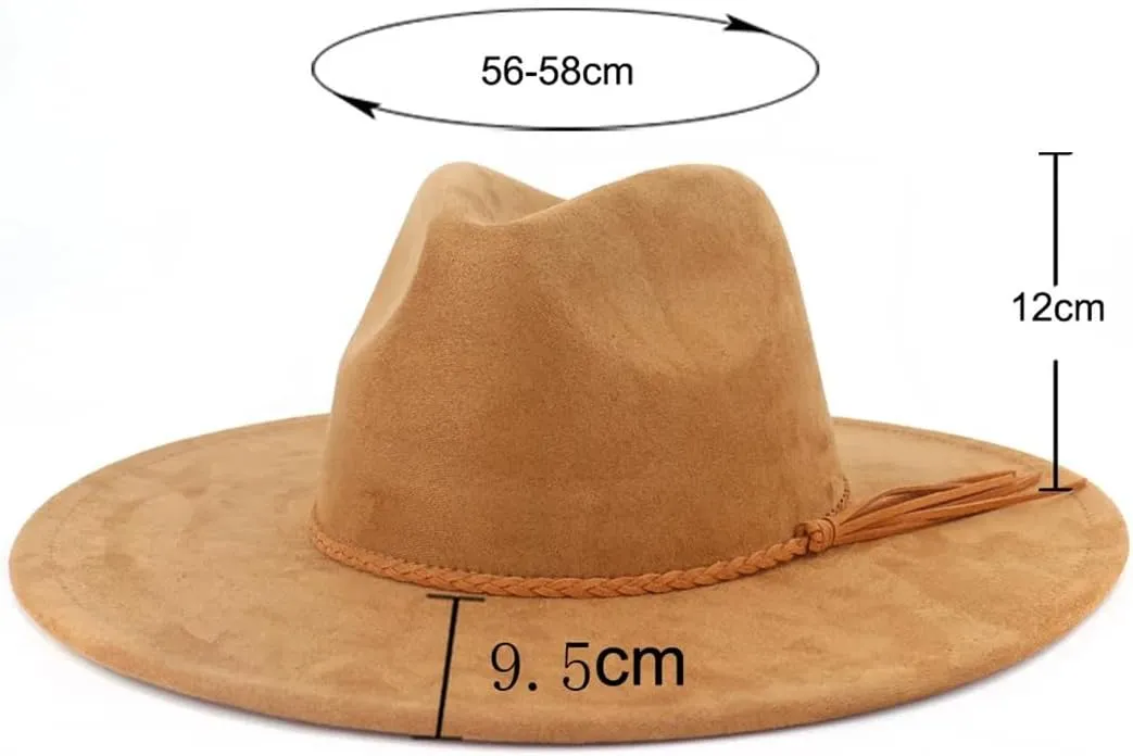 Men Women Wide Brim Fedora Hat Classic Church Jazz Hats
