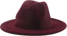 Mnjyihy Women Man Wool Fedoras Hat Solid Thick Wide Brim Casual Wedding Decorate Sombrero Chapeau