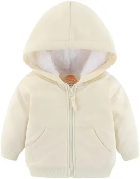 Mud Kingdom Boys Girls Full-Zip Hooded Sweatshirt Fur Lined Funny Pattern 6 Months-8 Years