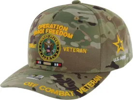 Operation Iraqi Freedom Veteran Hat for Men Official Licensed US Army OIF Combat Veterans Adjustable Cap