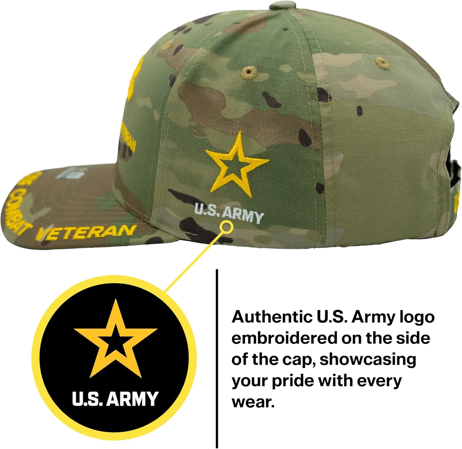 Operation Iraqi Freedom Veteran Hat for Men Official Licensed US Army OIF Combat Veterans Adjustable Cap
