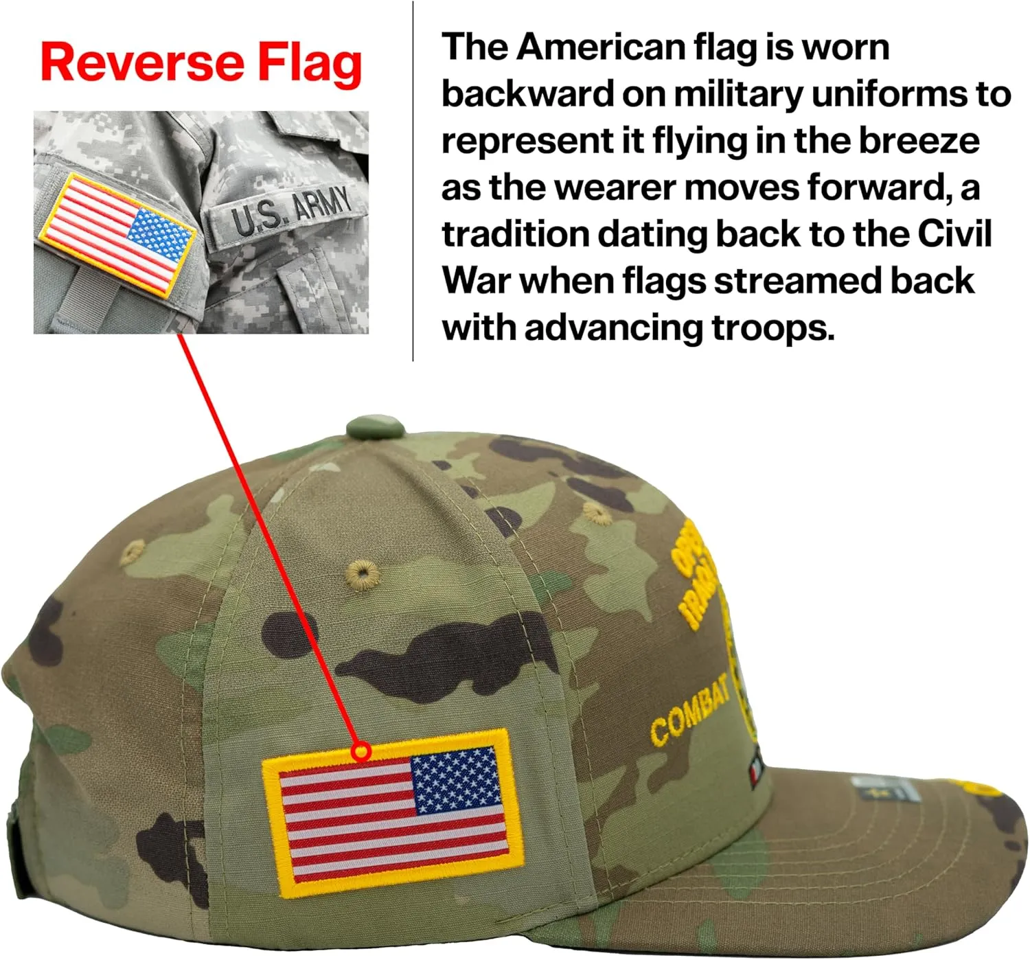 Operation Iraqi Freedom Veteran Hat for Men Official Licensed US Army OIF Combat Veterans Adjustable Cap