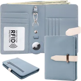 Passport Holder with Airtag for Women/Men,Airtag Passport Wallet for Travel,Cute Passport Holder RFID Blocking,Travel Wallet for Cards Passport Cover Case