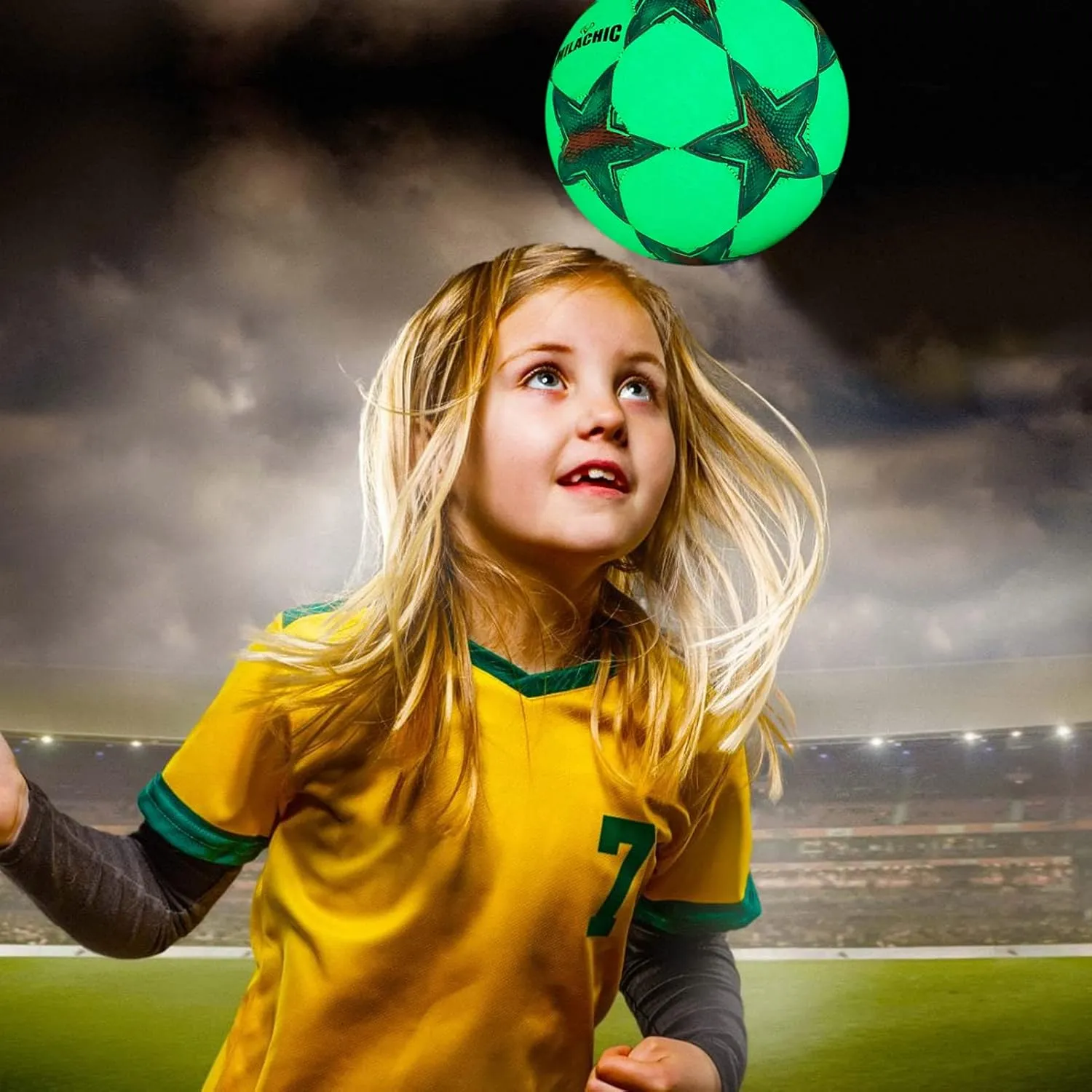 Personalized Soccer Ball Glow in The Dark, Customized Glowing Soccer Ball Gift for Teens, Youth, Men, Women Indoor Outdor Soccer Training (with Pump)