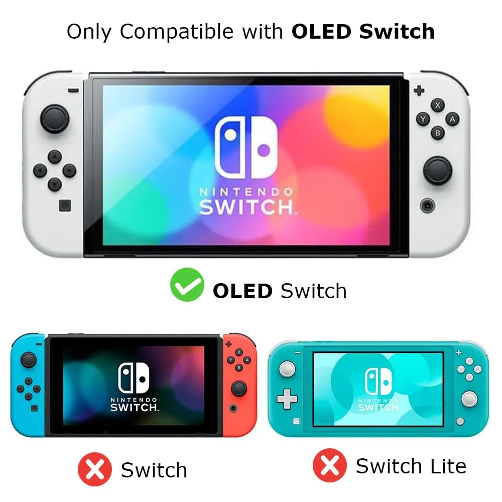 Protective Case for Switch OLED, Silicone Cover Shell Compatible with Nintendo Switch OLED Dockable Case Cozy Accessory Full Protection for Controller & Joy con-White Daisy Floral