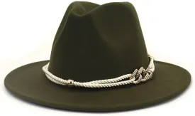 Pulcykp Fedoras Hats for Women Winter Autumn Wide Brim Panamas Felted Men Caps Jazz Hat