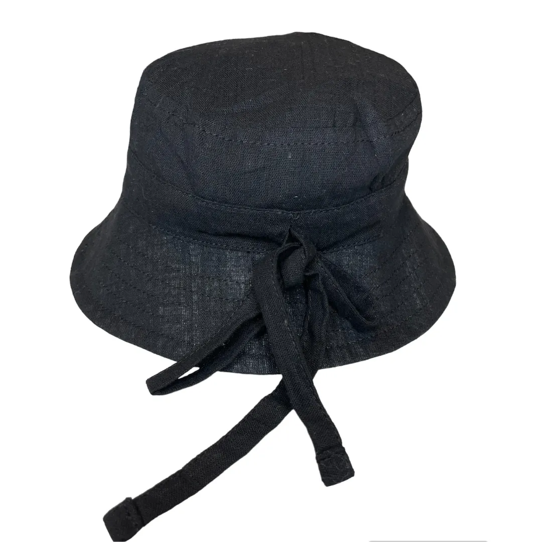 Satin Lined Bucket Hat-Black