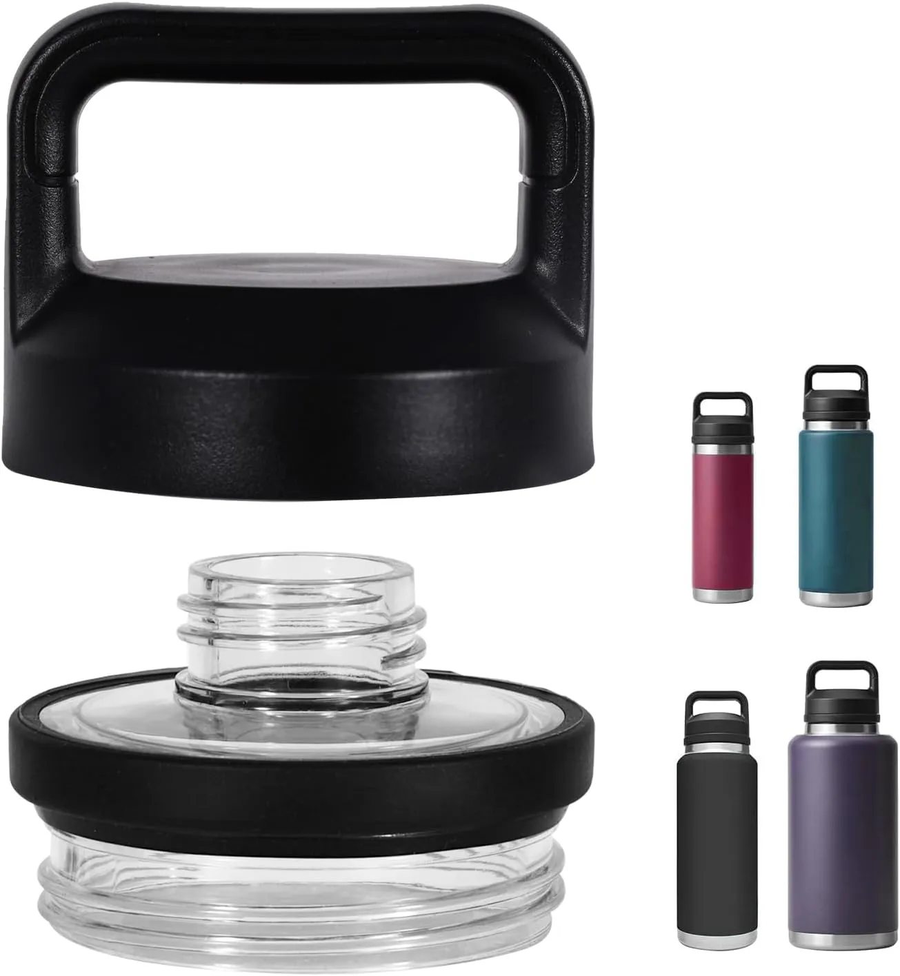 Screw Top Lid Replacement for YETI Rambler Bottle 18/26/36/46/64ozCompatible with YETI Chug Cap Replacement LidsLeak-Proof, Durable & Dishwasher-Safe1 Pack (1)