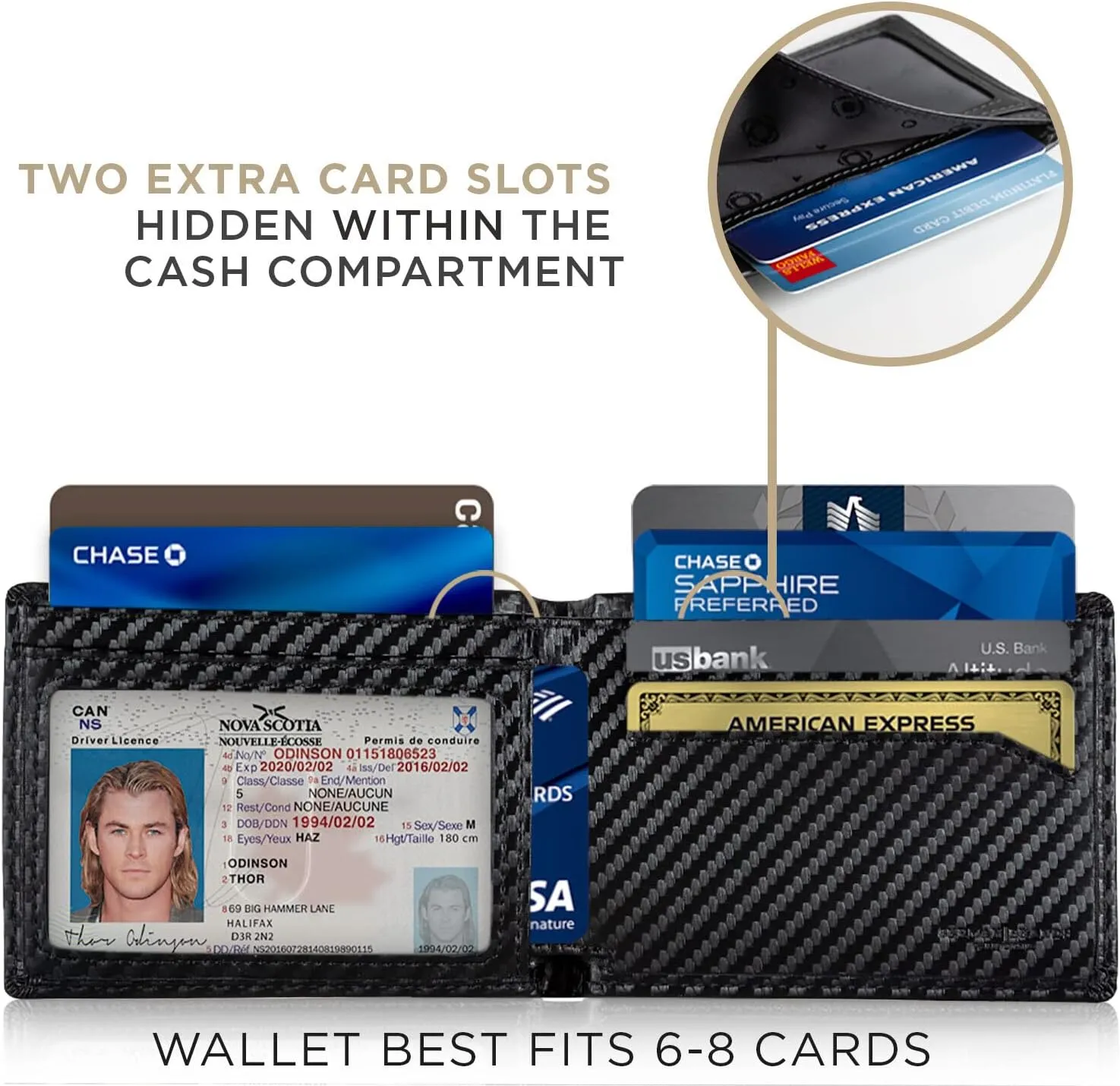 SERMAN BRANDS Mens Slim Bifold Wallet RFID Blocking Minimalist Front Pocket Wallets for Men - Thin & Stylish